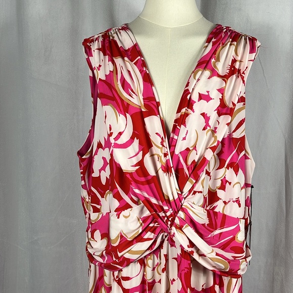 NWT Vince Camuto Women's Floral Printed Ity Maxi Dress in Pink Multi. - Picture 7 of 13